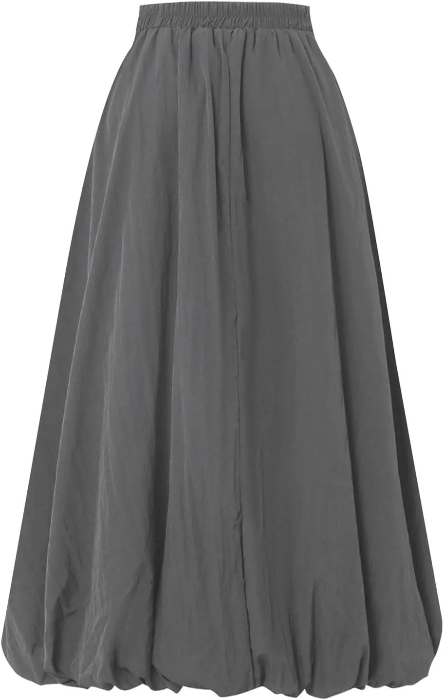 Bubble Midi Skirts for Women Trendy 2025 Summer Vacation Elastic High Waisted Flowy Long Skirt with Pockets