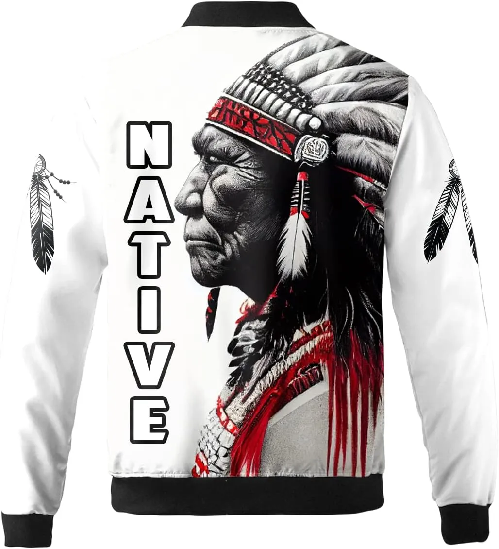 Camelliaa Shop Personalized Native American Casual Bomber Jacket S-5XL, native american jacket, mens native print jacket