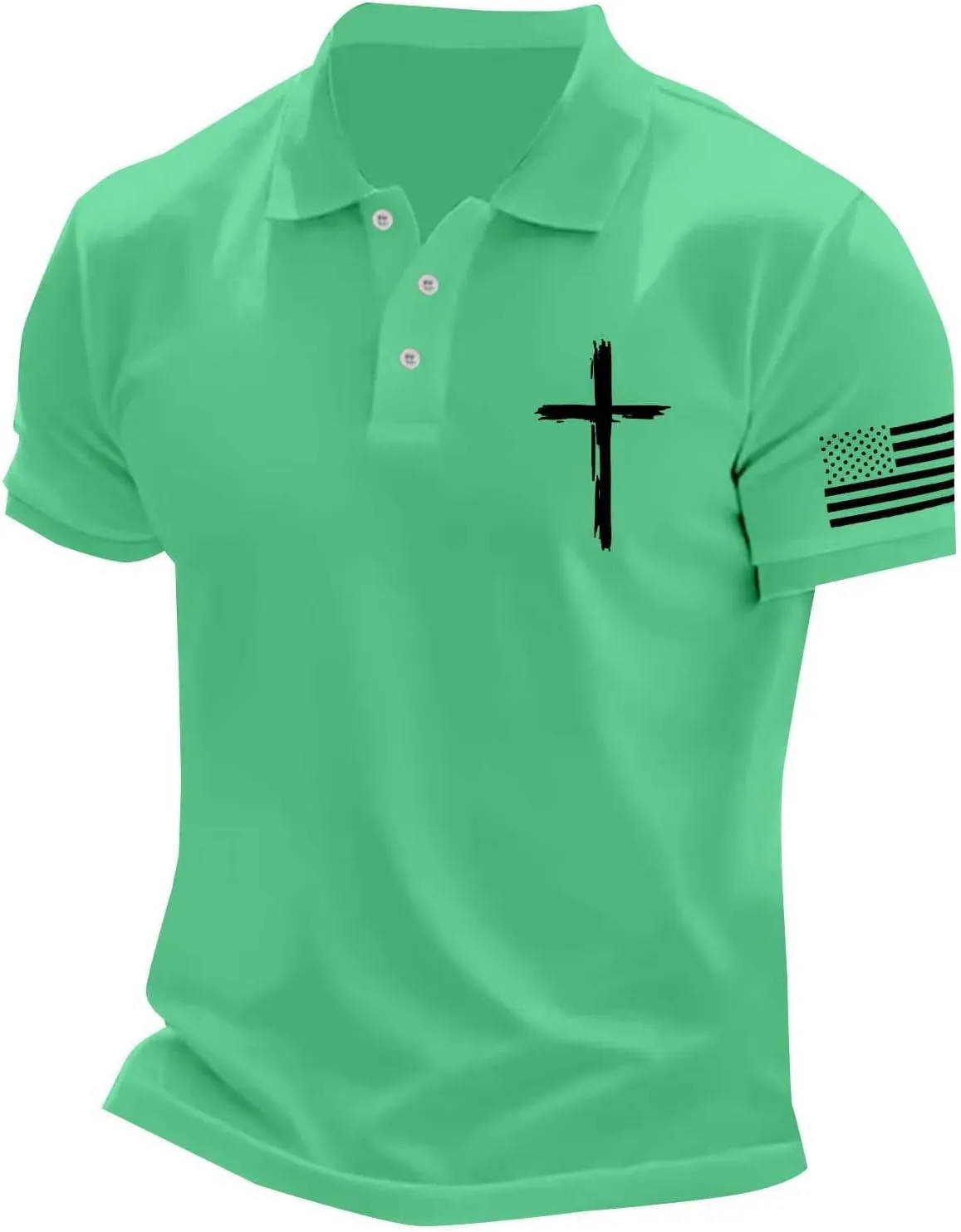 Classic Fit Polo Shirts for Men Stretchy Slim Fit Summer Golf Tennis Baseball T-Shirts Collared Button up Jersey Tops
