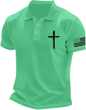 Classic Fit Polo Shirts for Men Stretchy Slim Fit Summer Golf Tennis Baseball T-Shirts Collared Button up Jersey Tops