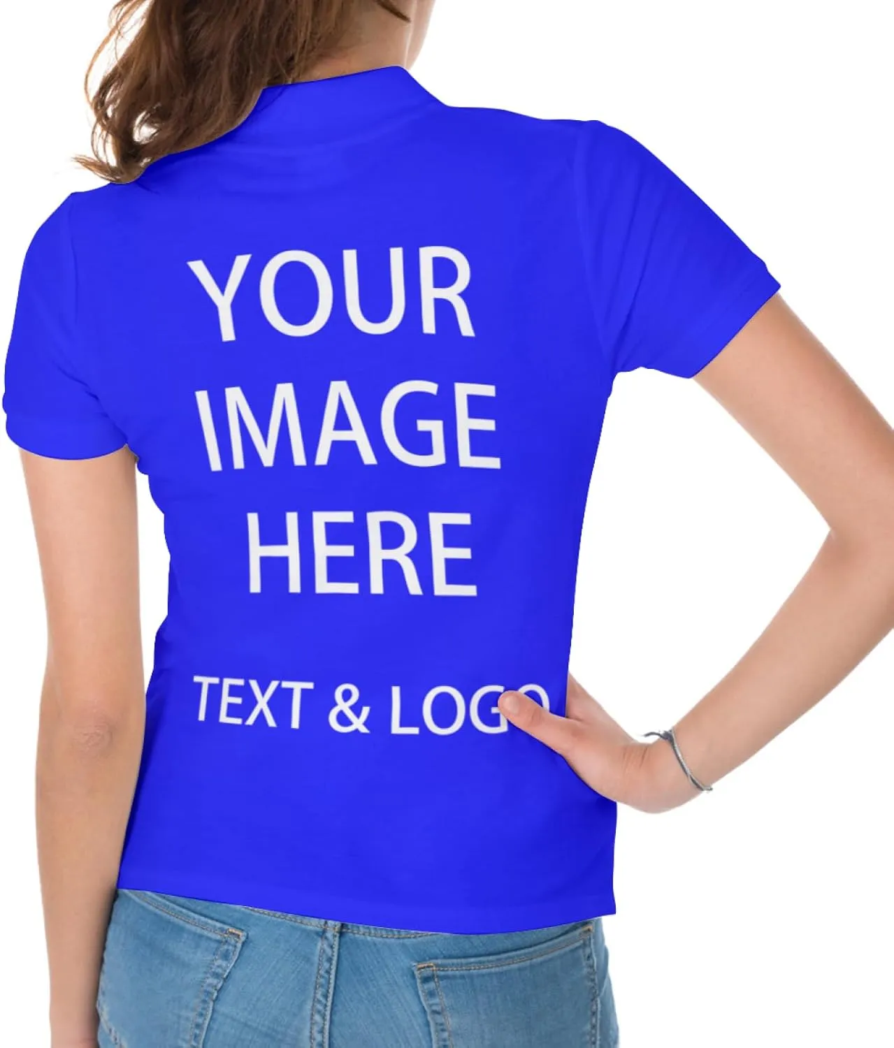 Custom Polo Shirts for Women Customize Your Text Custom Company Logo Personalized Short Sleeve for Sports Workwear