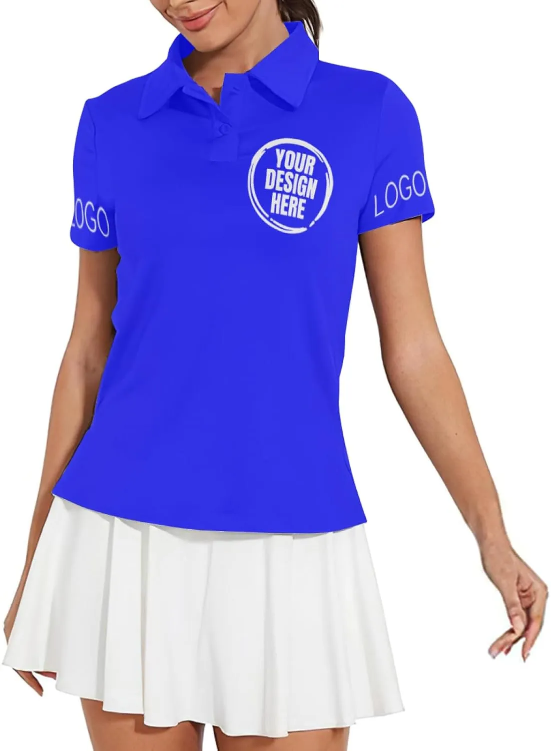 Custom Polo Shirts for Women Customize Your Text Custom Company Logo Personalized Short Sleeve for Sports