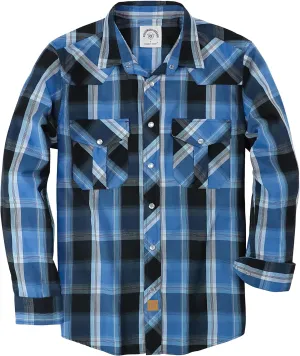 Dubinik Pearl Snap Shirts for Men Long Sleeve Western Shirts for Men Vintage Casual Plaid Shirt Cowboy Shirts for Men