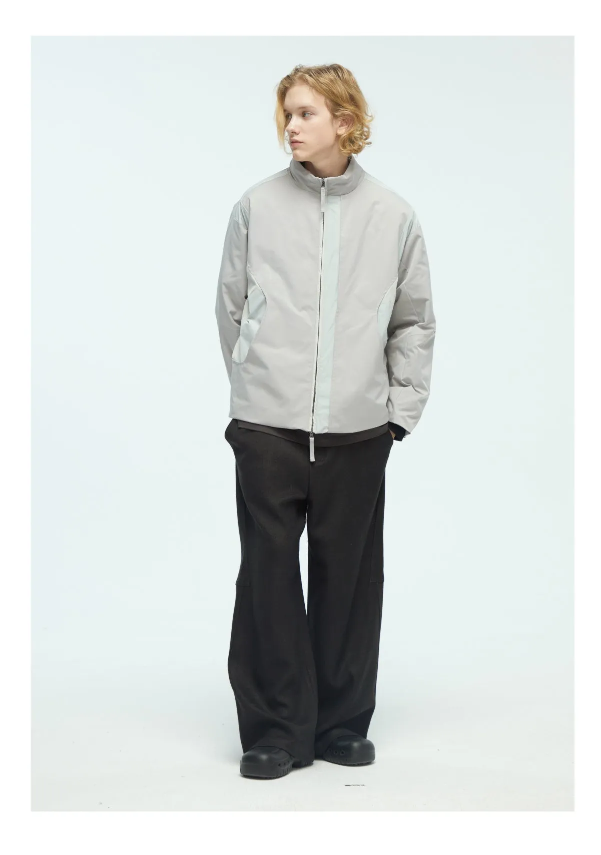 Heavy wool casual wide-leg straight pants