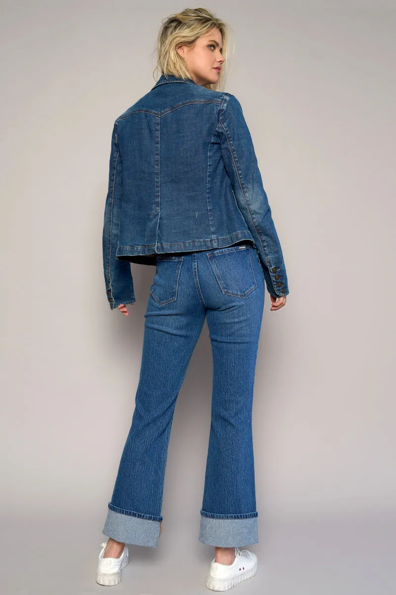 High Rise Cuffed Crop Boot Jeans