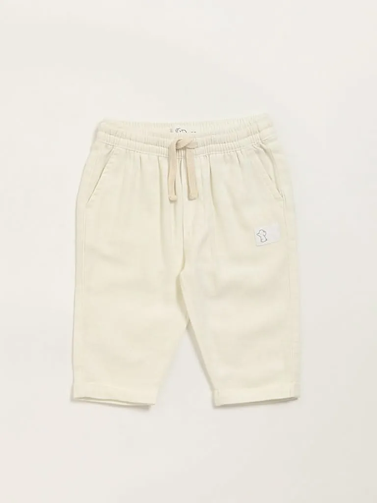 HOP Baby Off-White Solid Pants
