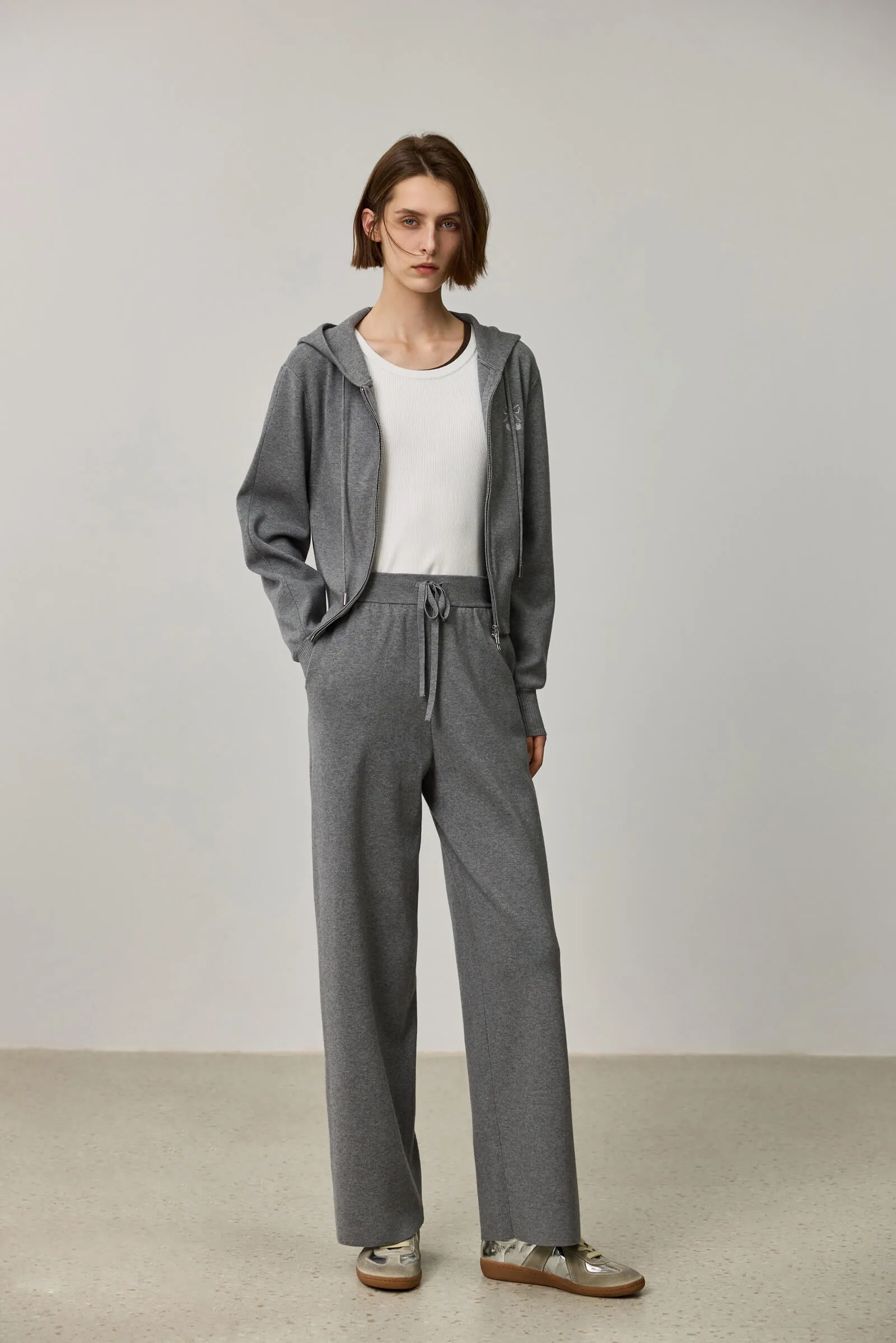LILY Grey Casual Wide-Leg Pants