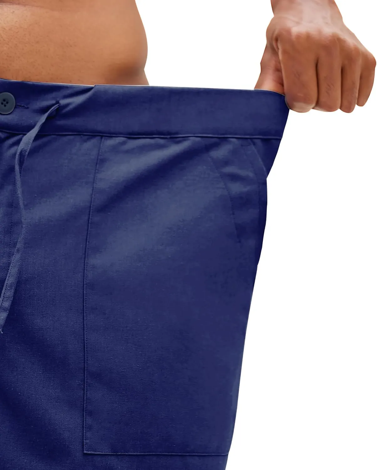Linen Pants for Men - Casual Wide Leg Beach & Lounge Pants with Pockets