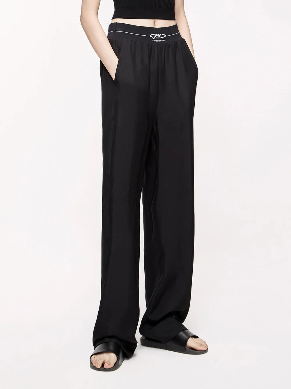 Logo Straight Casual Pants
