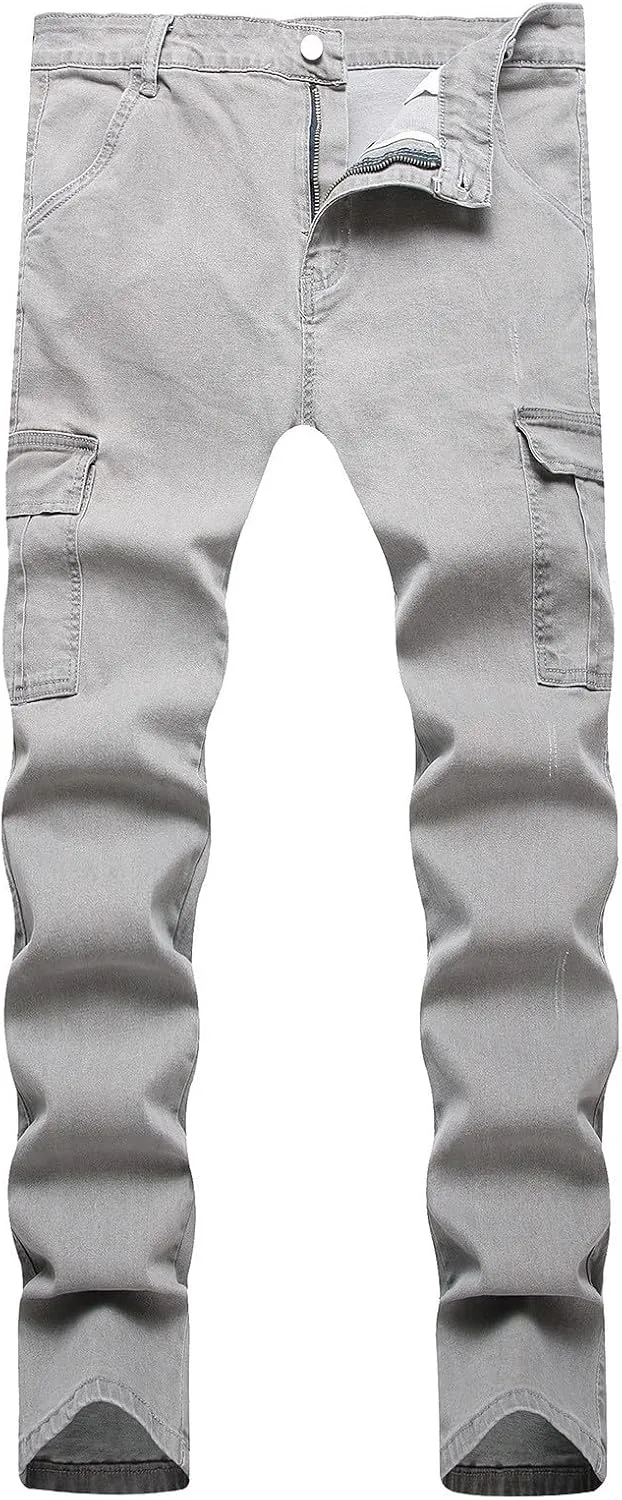 Mens Jeans Relaxed Fit  Straight Leg Stretch Jeans for Men Ultimate Comfort Superflex Pants Full Length Pants Jeans