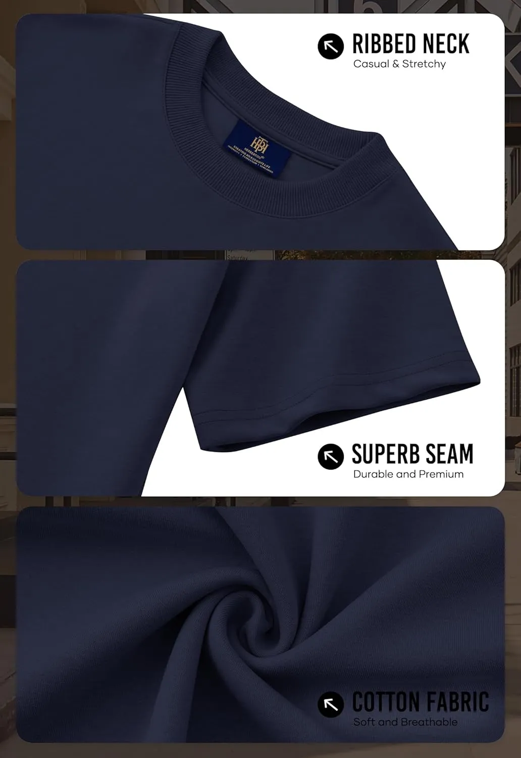 Mens Oversized T-Shirts Heavyweight Cotton Crew Neck Stretch Fashion Summer Thick Tee Tops (S-XXL)