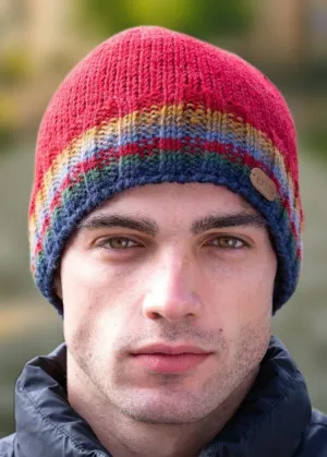Men's Rib Pullon Hat | Red