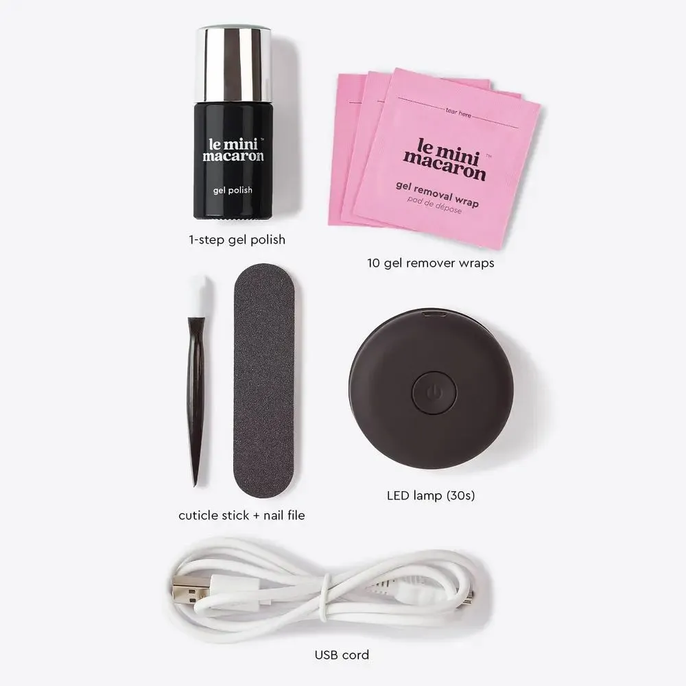 New - Le Mini Macaron Gel Nail Polish Kit - Licorice - 5ct