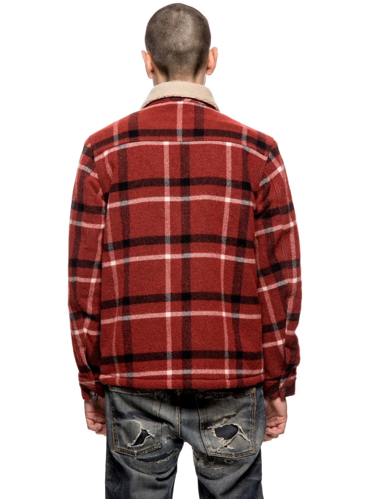 Nudie Jeans Lenny Wool Check Ruby