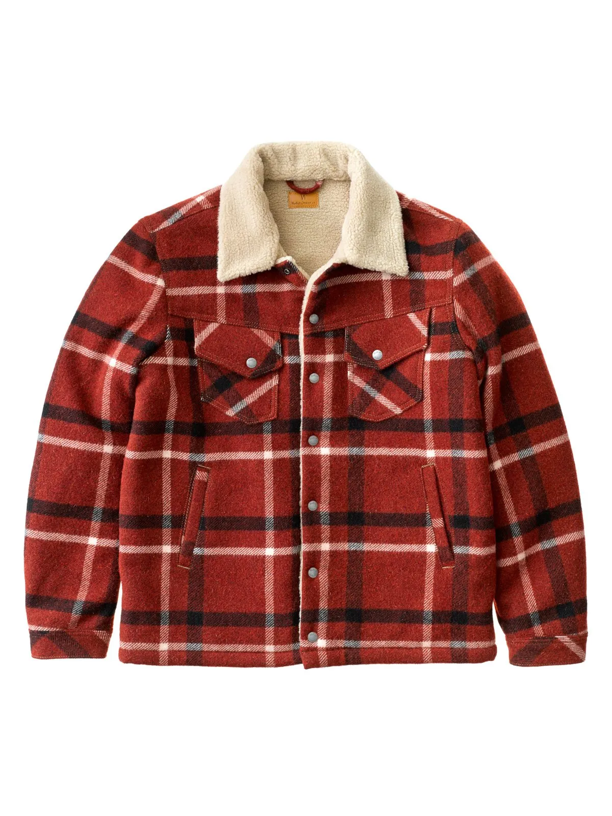 Nudie Jeans Lenny Wool Check Ruby