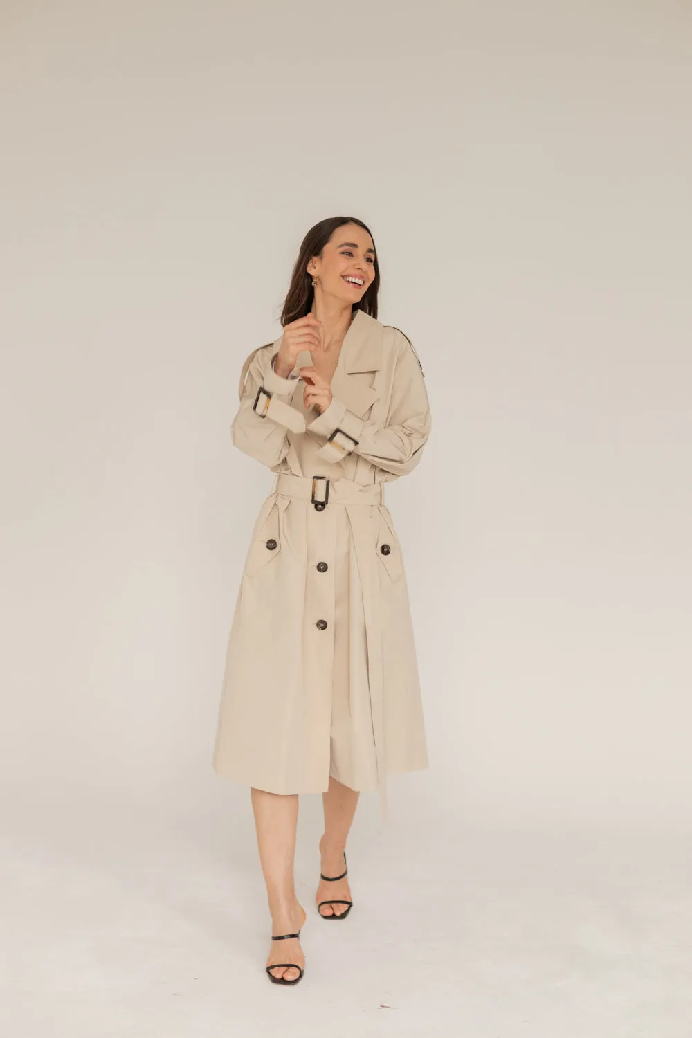 Oversize Trench Coat Light Beige