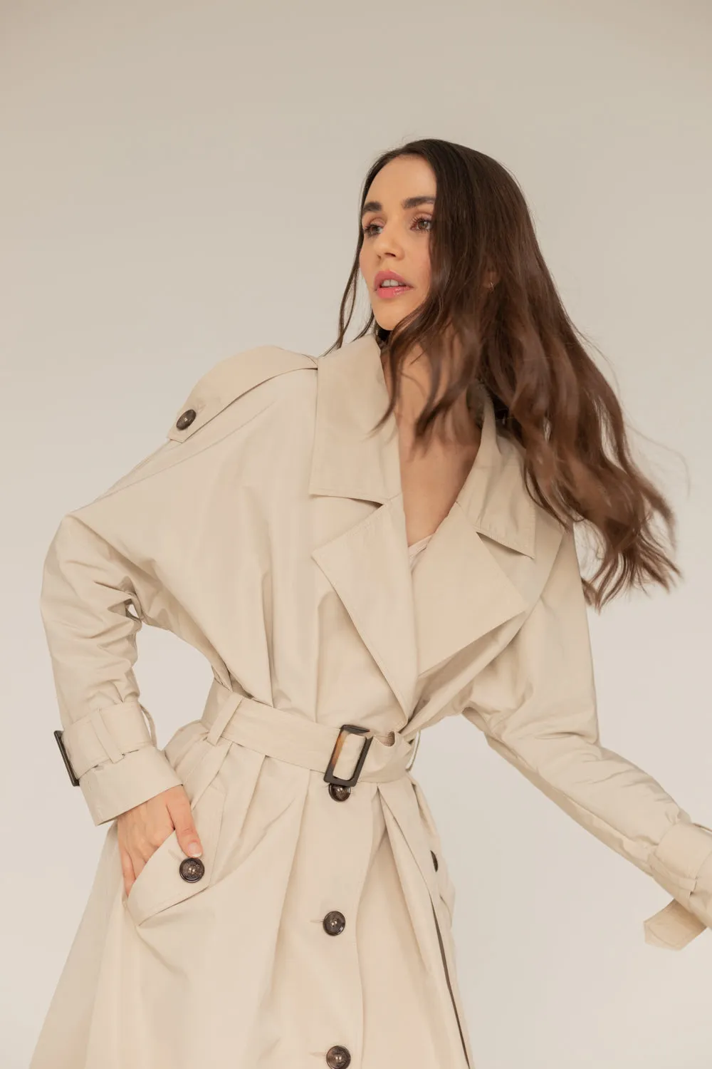 Oversize Trench Coat Light Beige