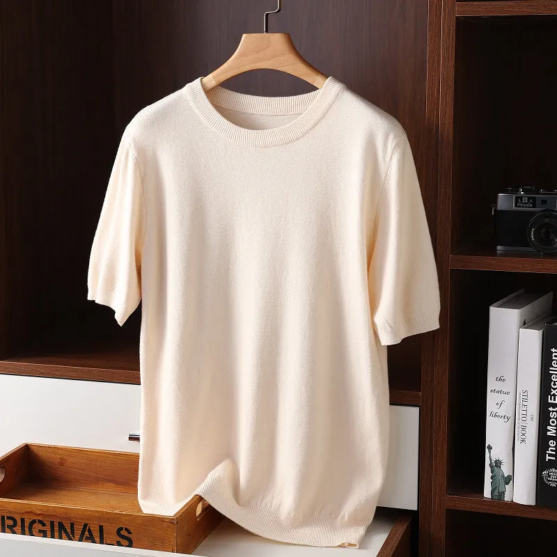 Summer Short Sleeve Men's Round Neck Thin Casual T-shirt Knitwear