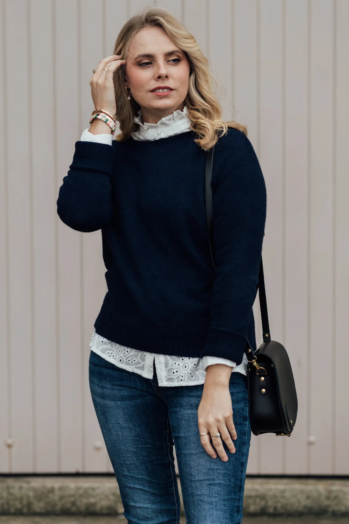 Susie Classic Crew Knit | Navy