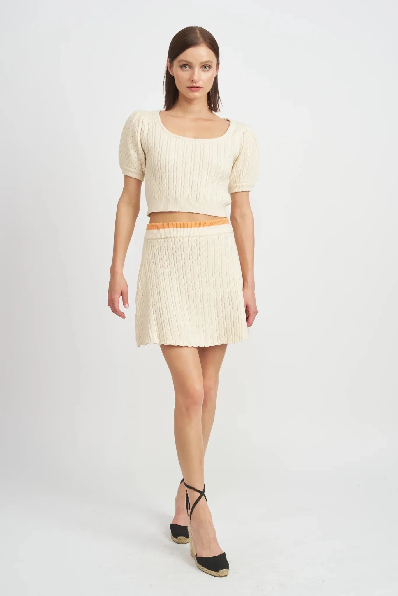 The Jodi Cable Knit Skirt by En Saison