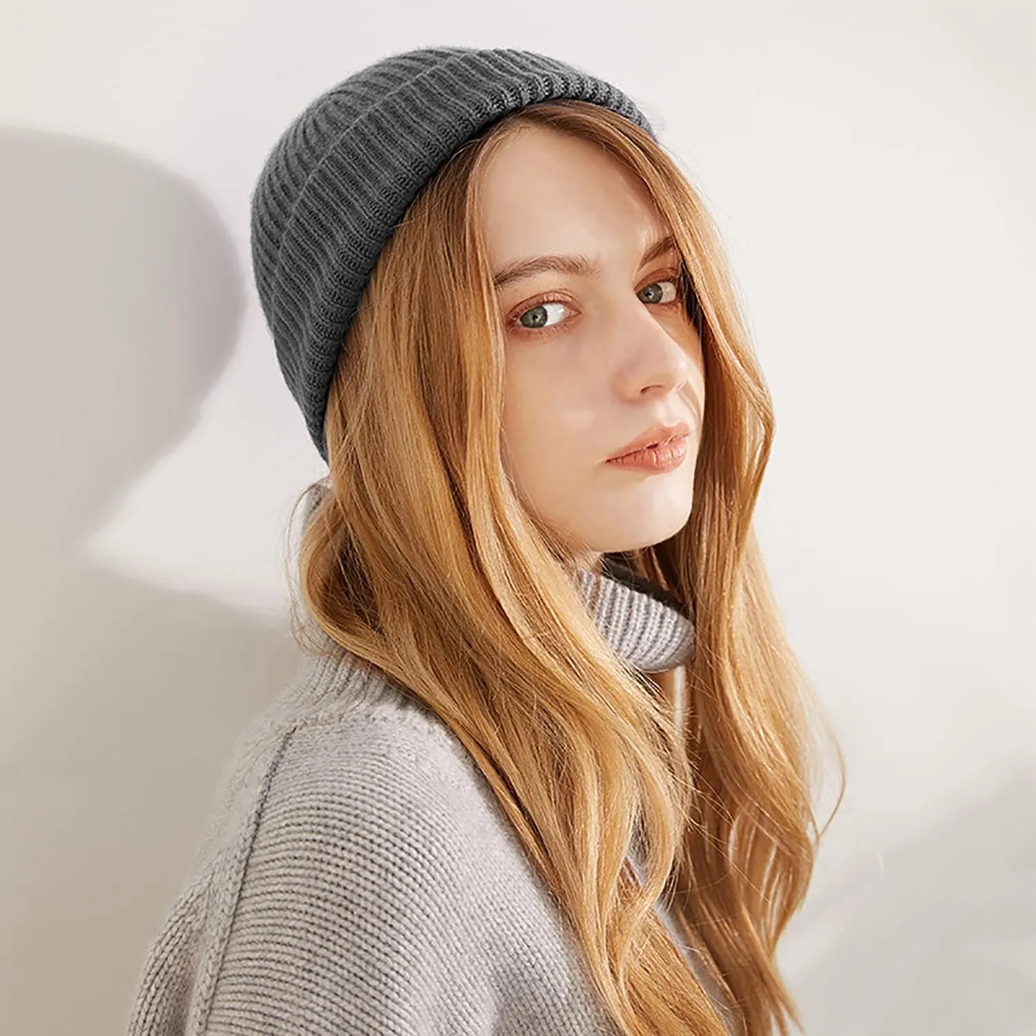 Trawler Beanie Watch Hat Roll-up Edge,Fisherman Ski Winter Warm Knit Caps Unisex