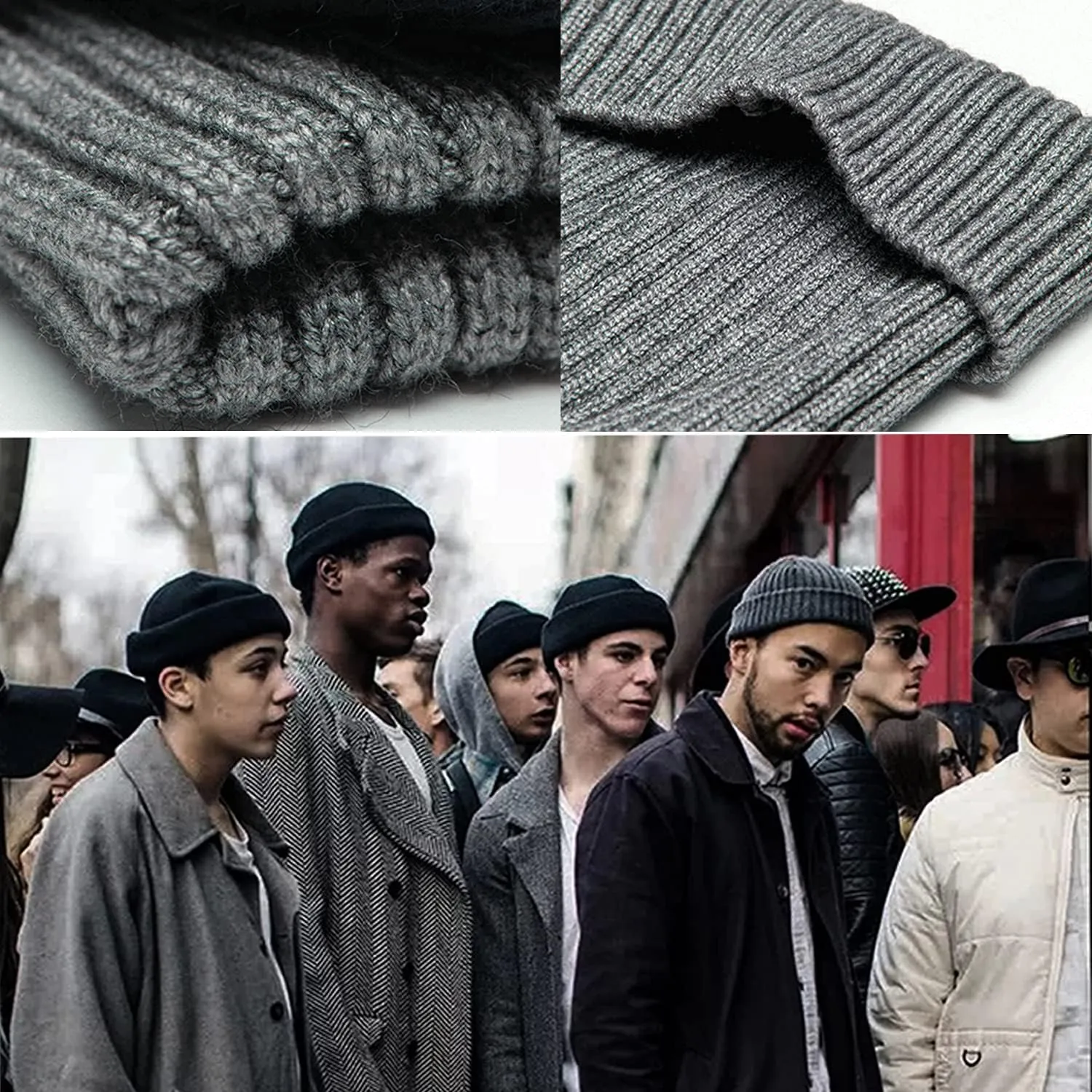 Trawler Beanie Watch Hat Roll-up Edge,Fisherman Ski Winter Warm Knit Caps Unisex