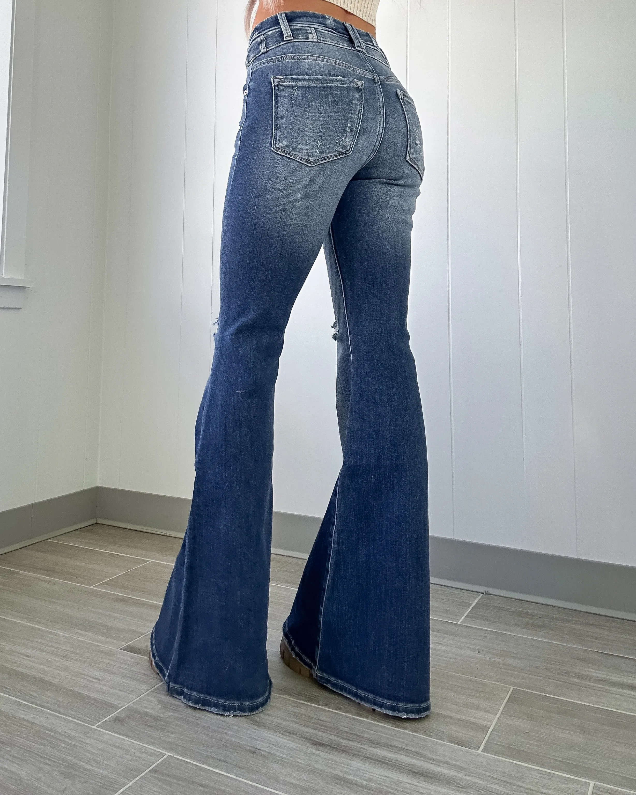 Tris Ultra Flare Jeans- Dark