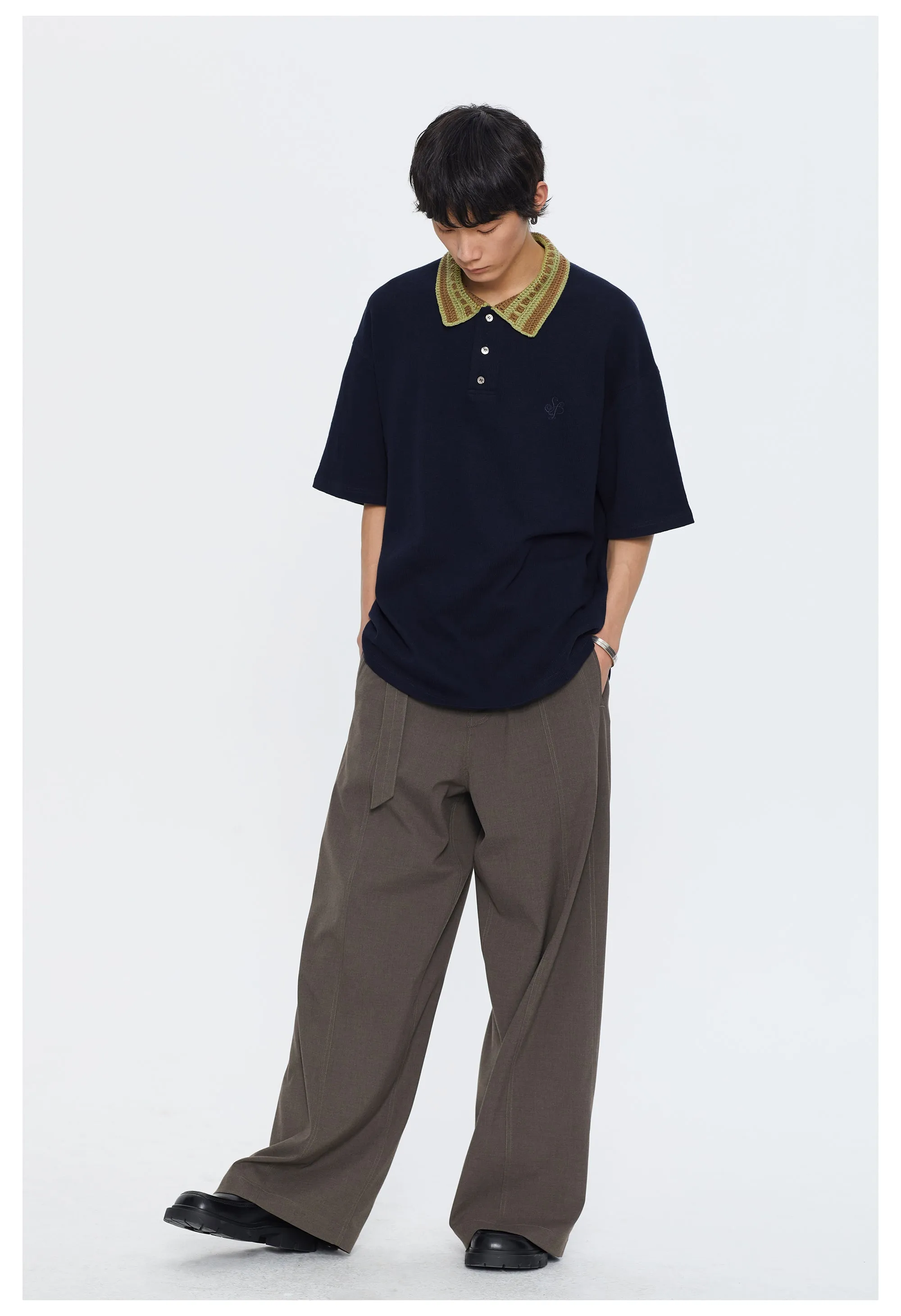 Waistband Wide Leg Casual Pants