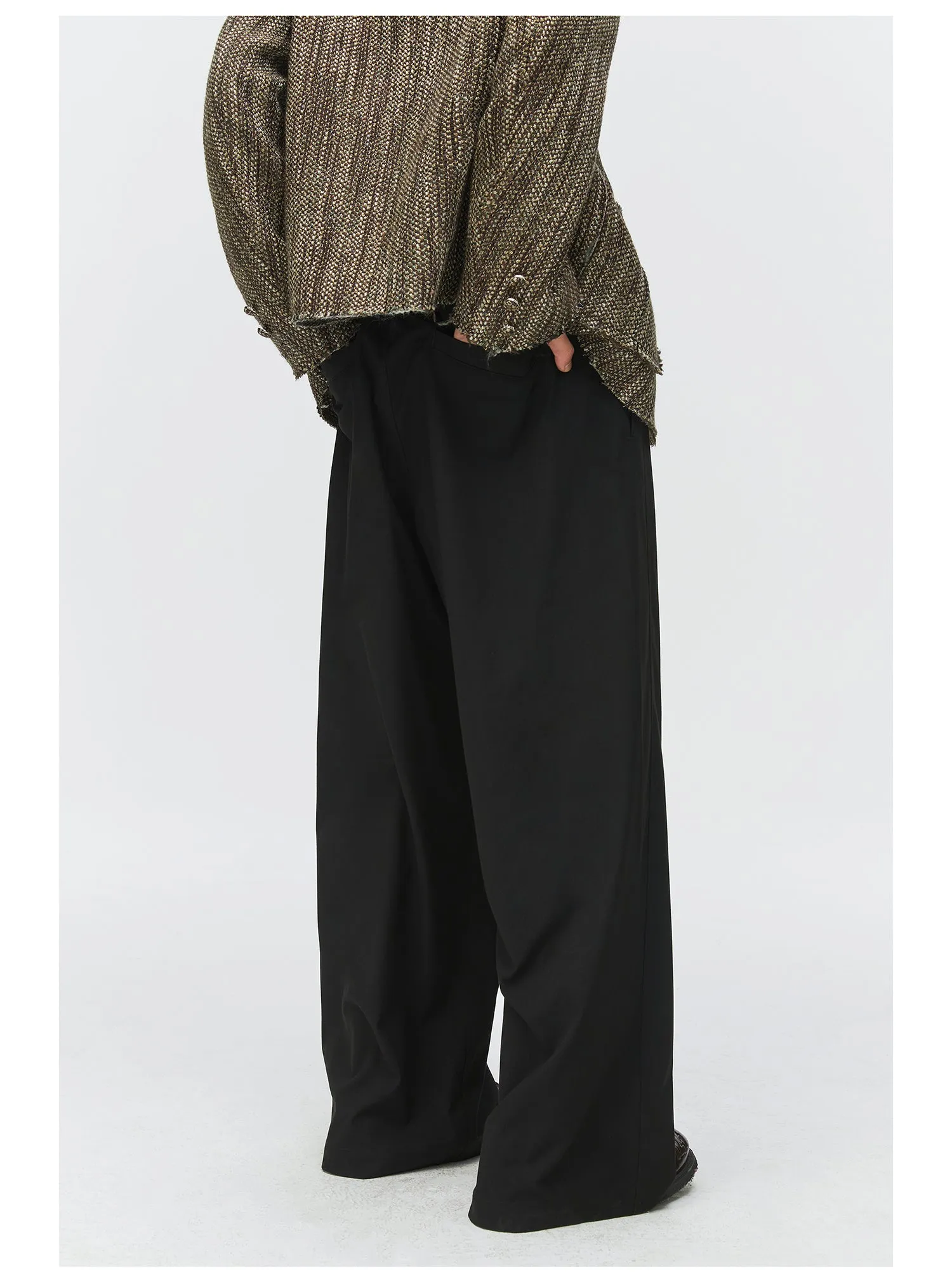Waistband Wide Leg Casual Pants