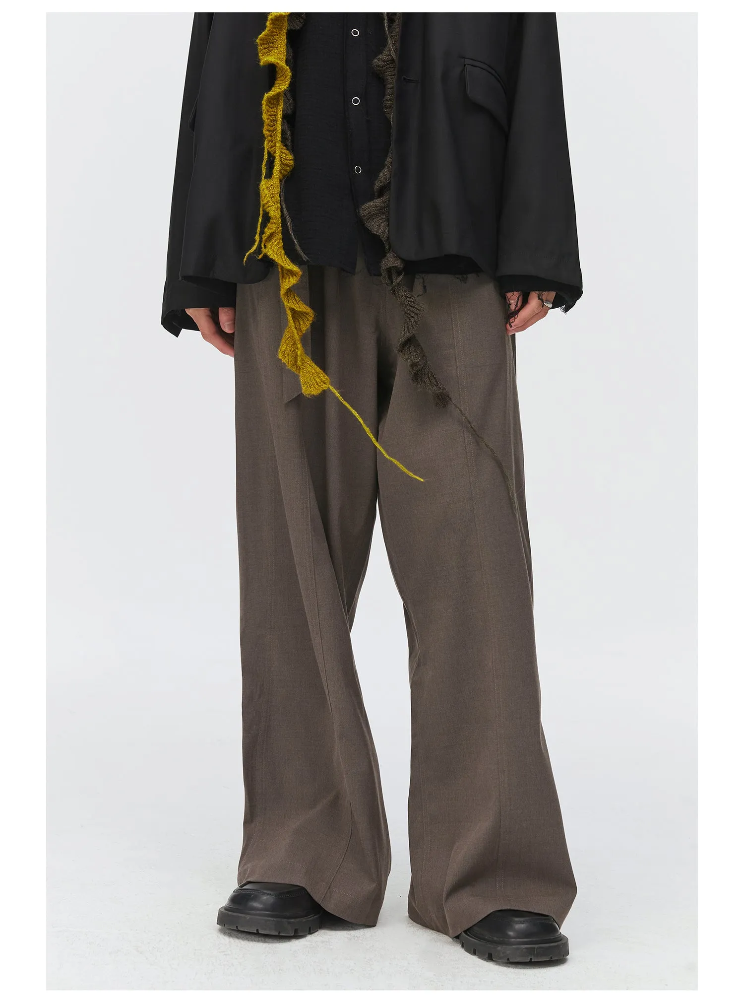 Waistband Wide Leg Casual Pants