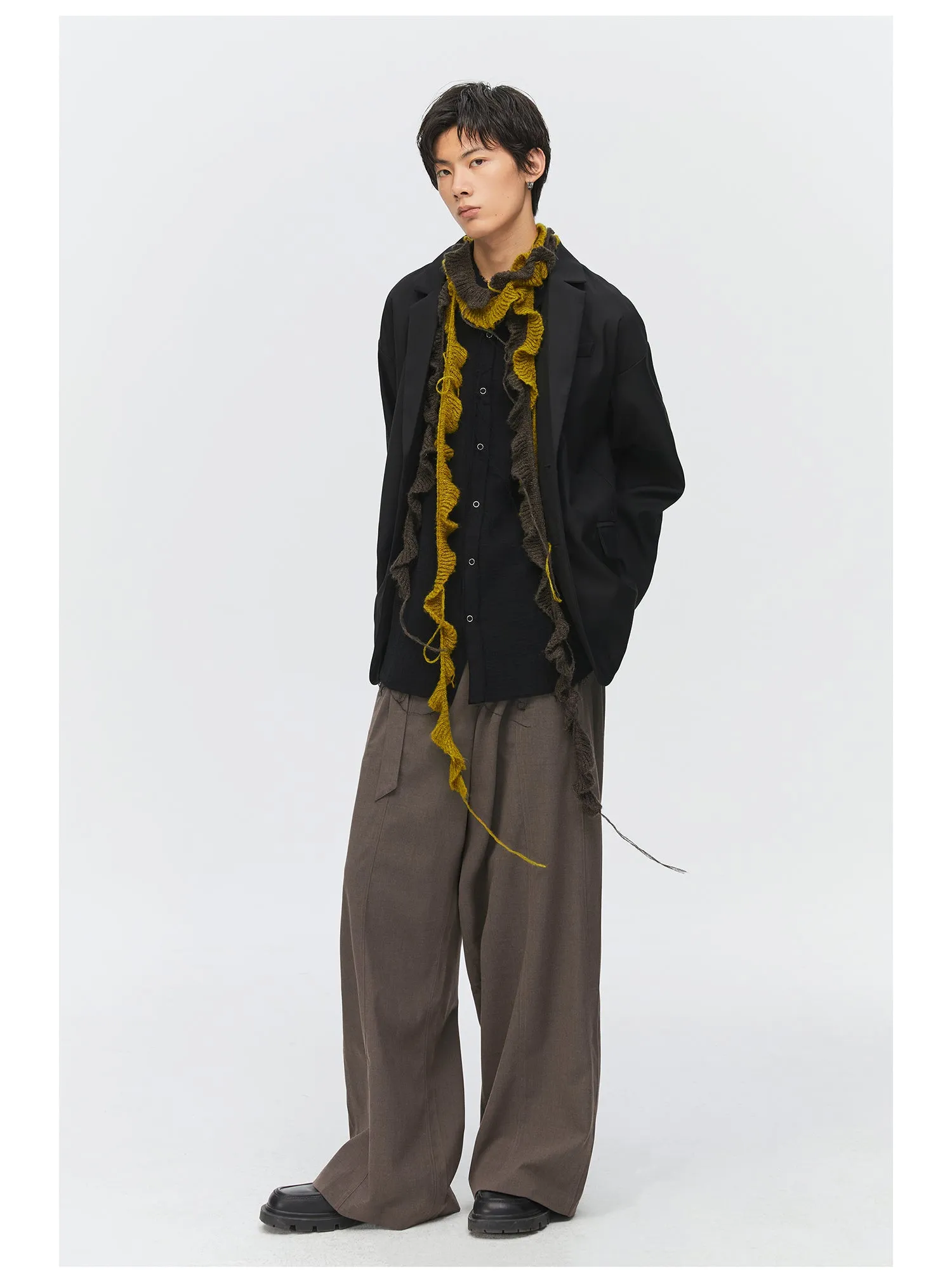 Waistband Wide Leg Casual Pants