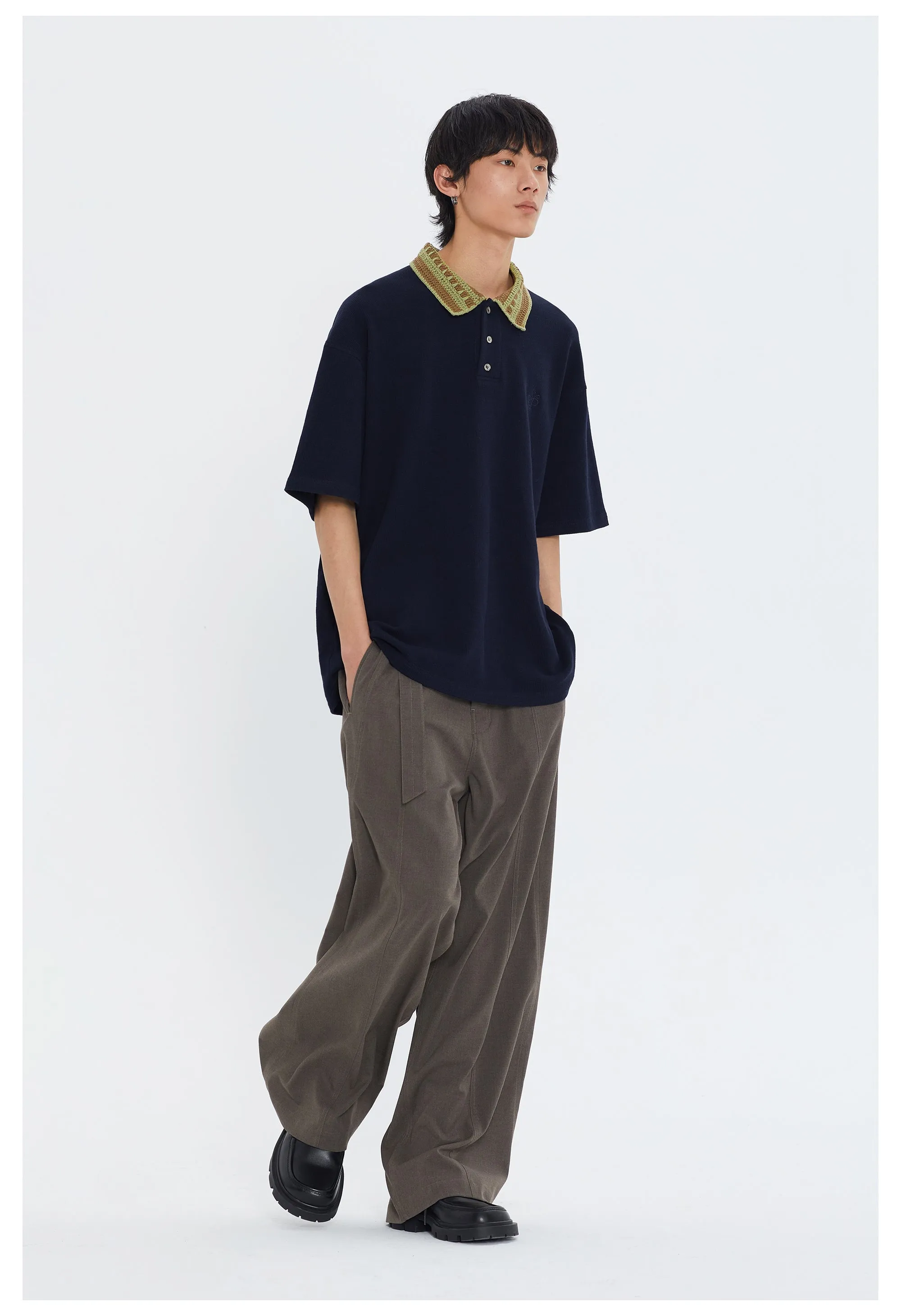 Waistband Wide Leg Casual Pants