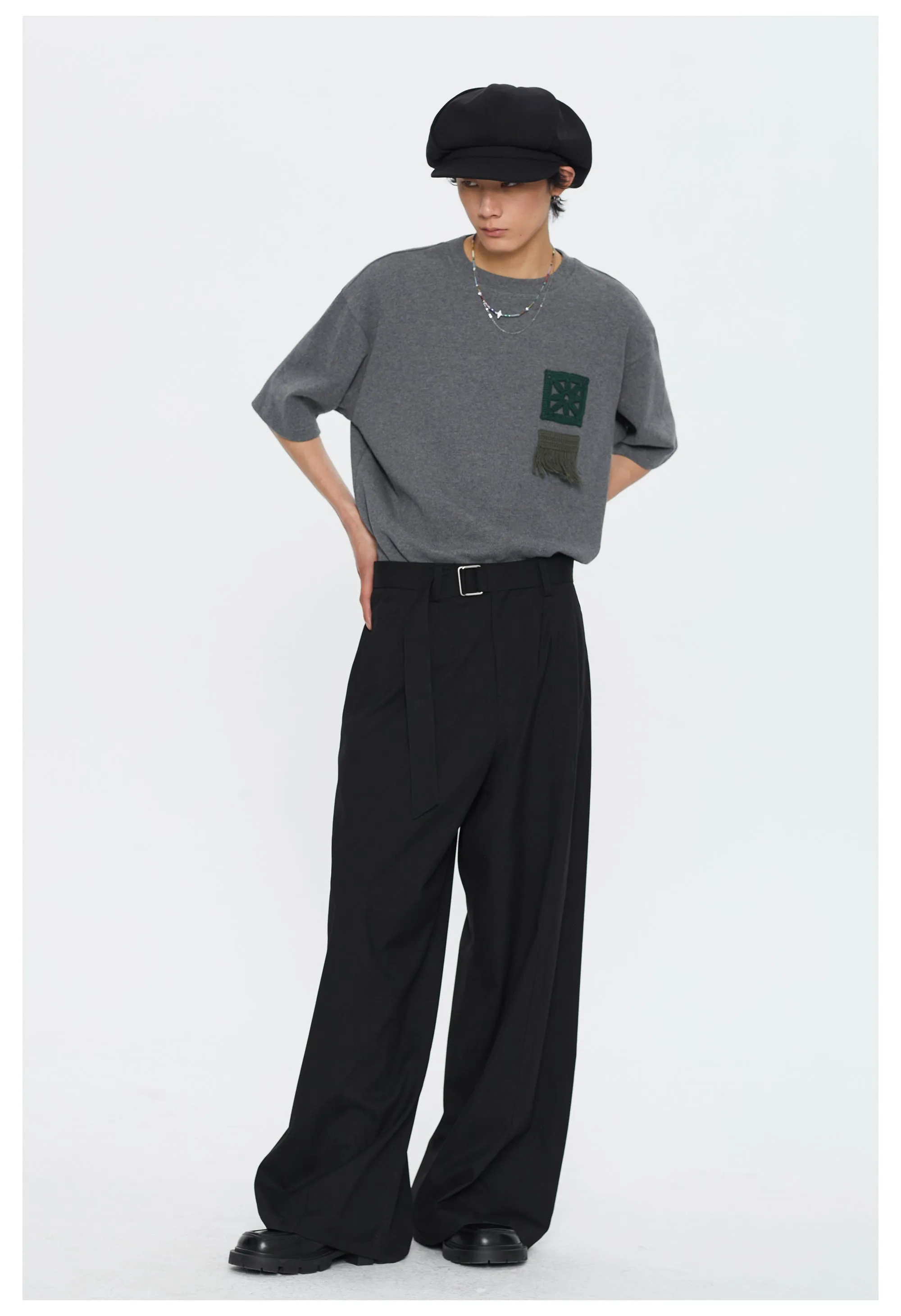 Waistband Wide Leg Casual Pants