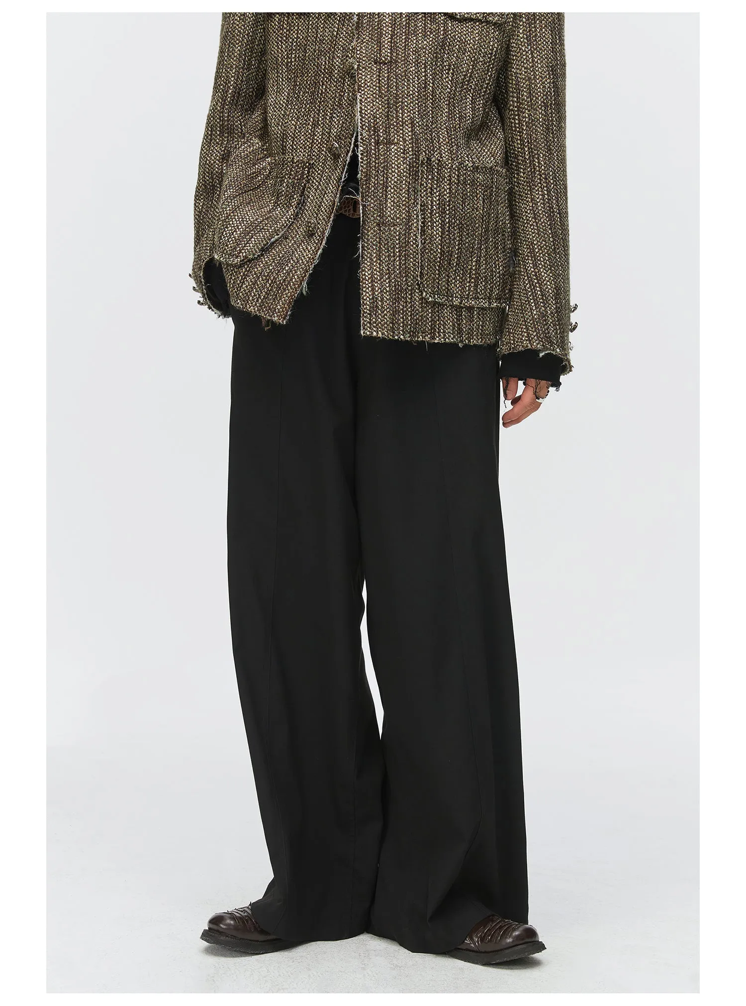 Waistband Wide Leg Casual Pants