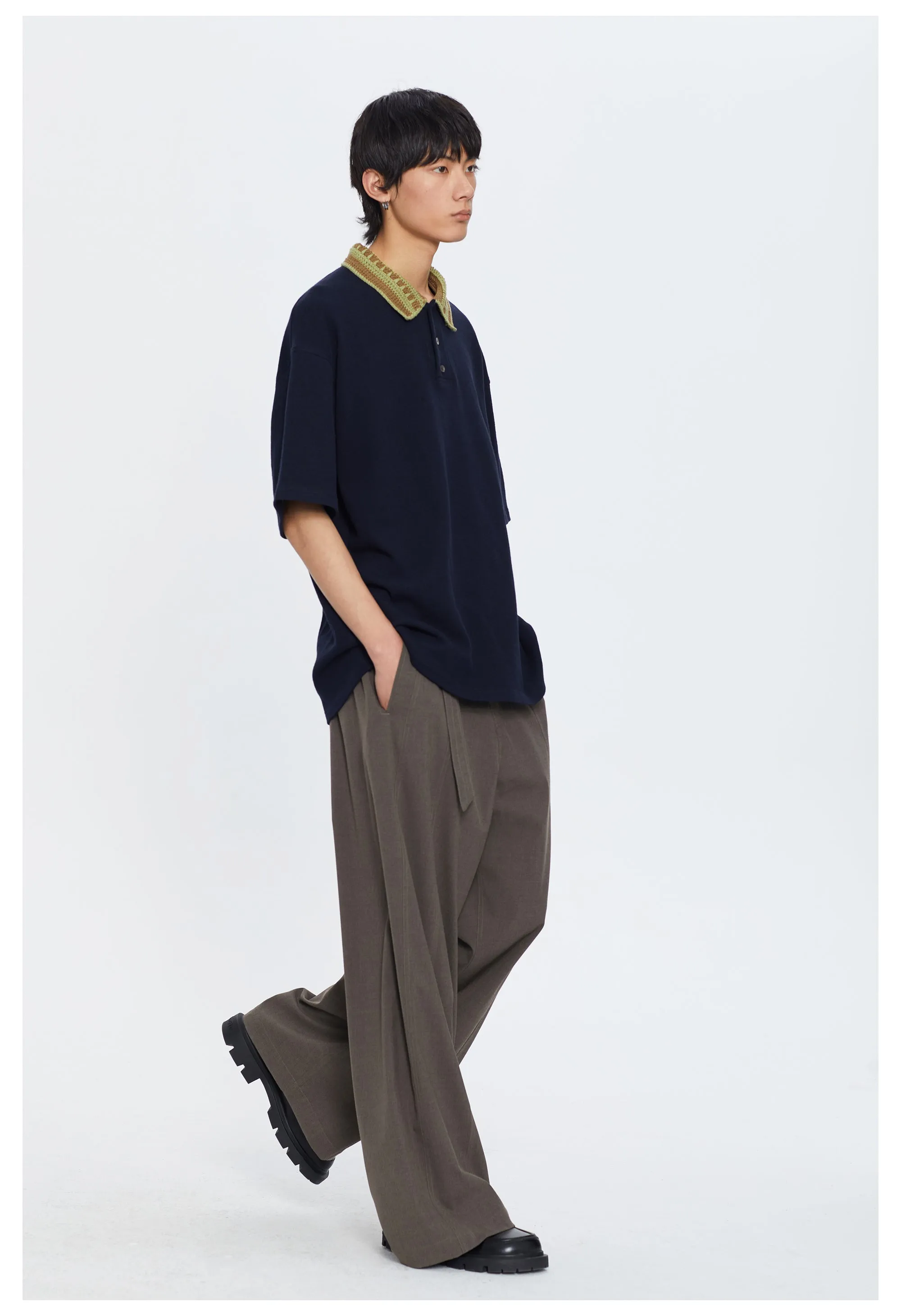Waistband Wide Leg Casual Pants