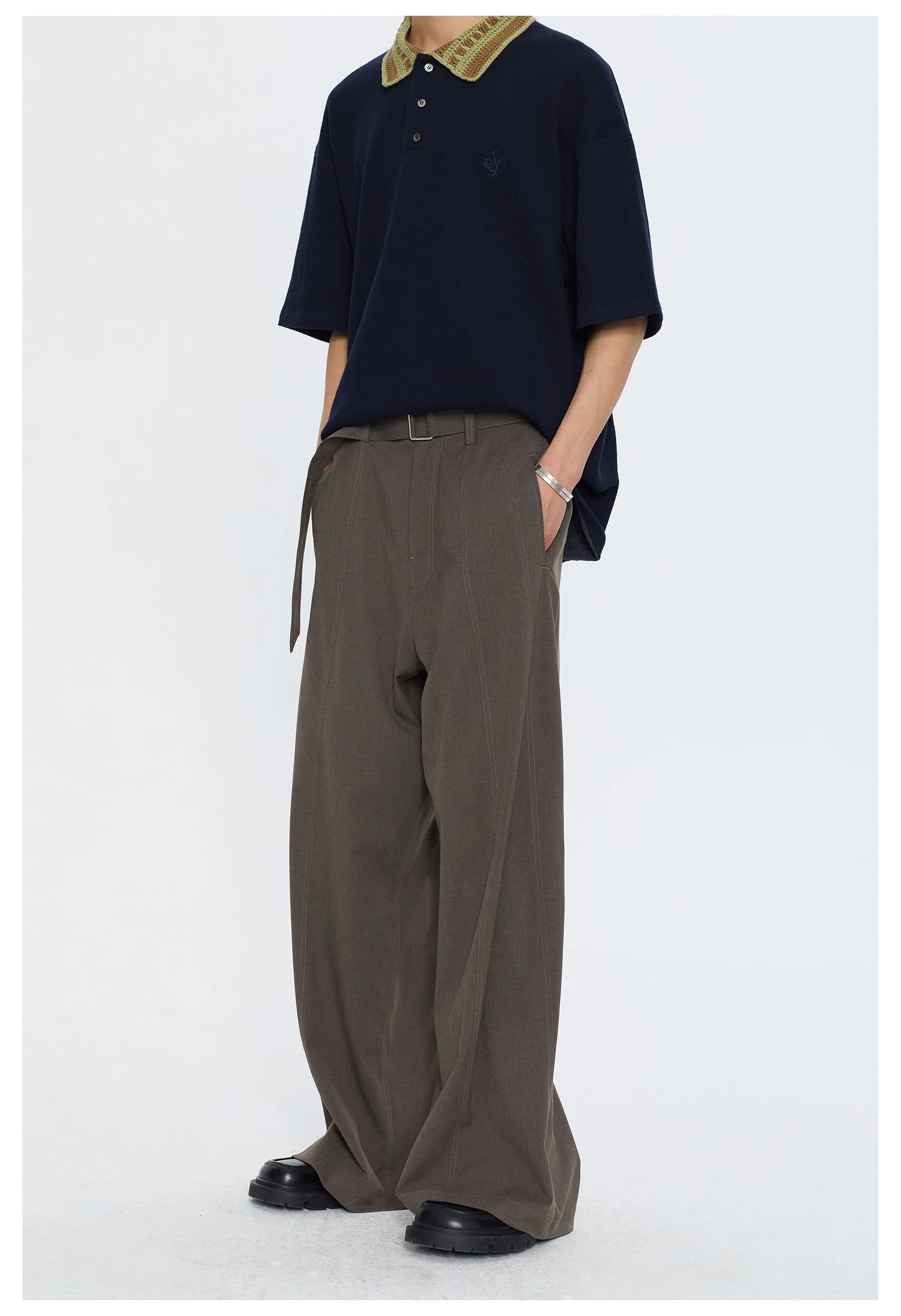 Waistband Wide Leg Casual Pants