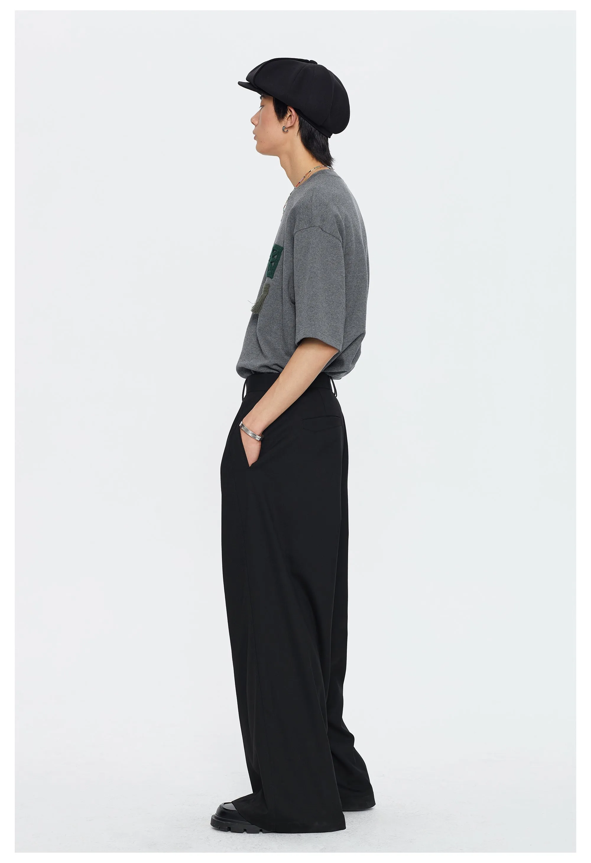 Waistband Wide Leg Casual Pants