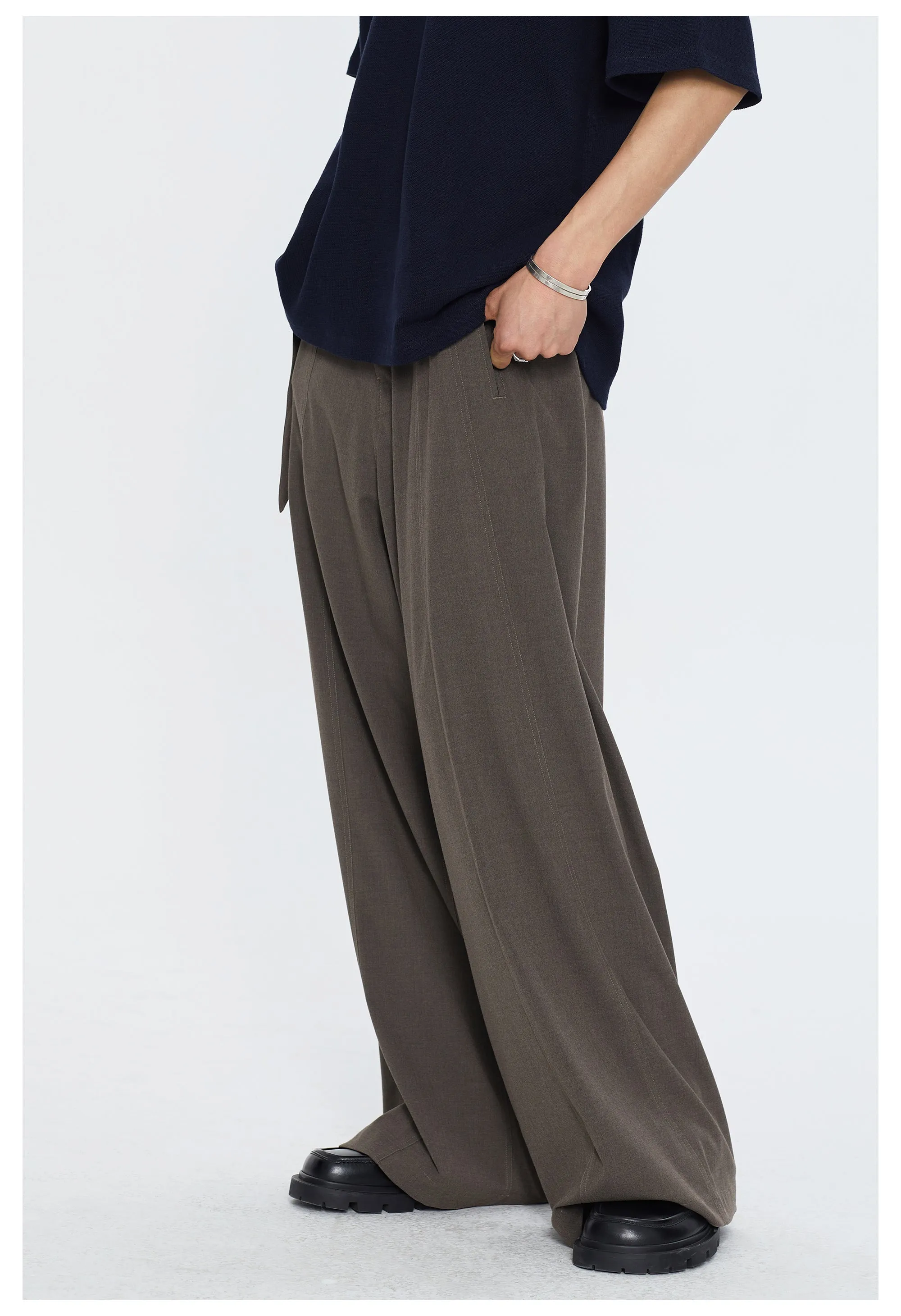 Waistband Wide Leg Casual Pants