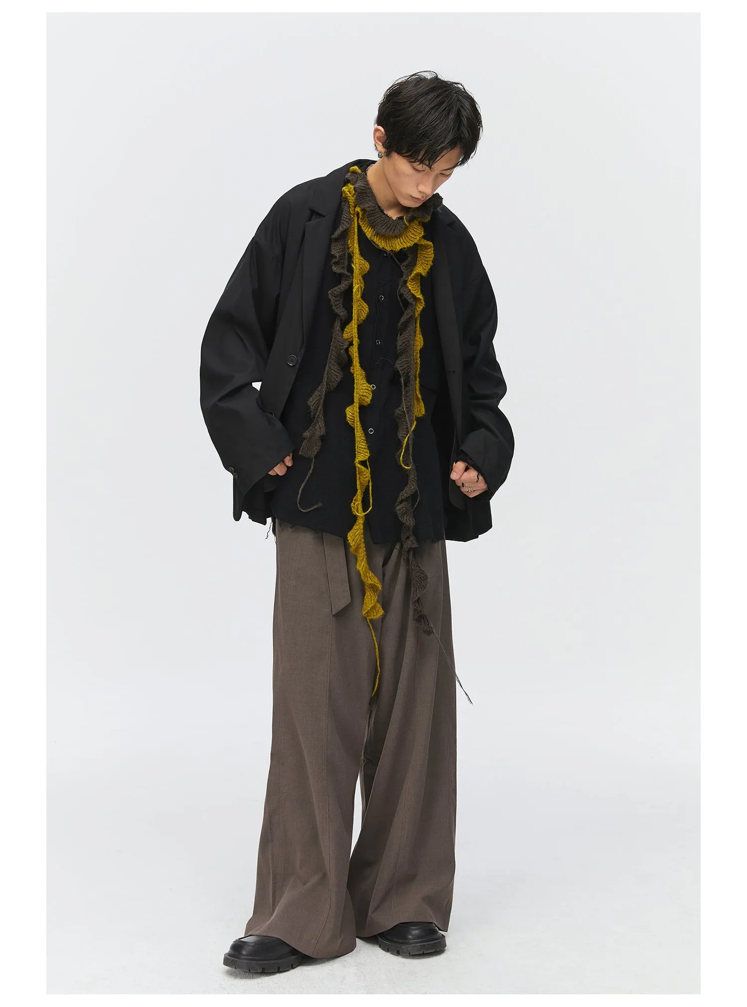 Waistband Wide Leg Casual Pants