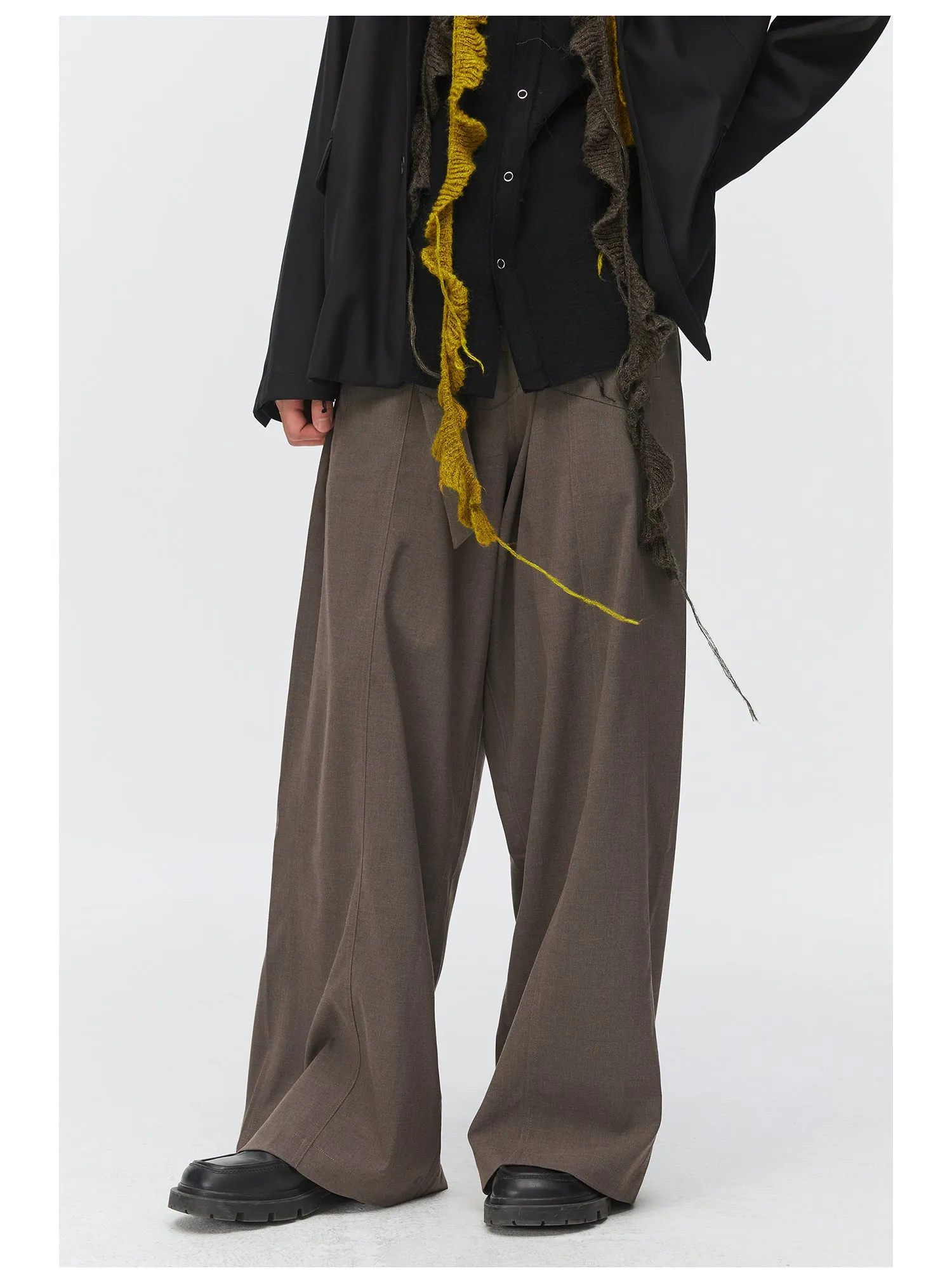 Waistband Wide Leg Casual Pants
