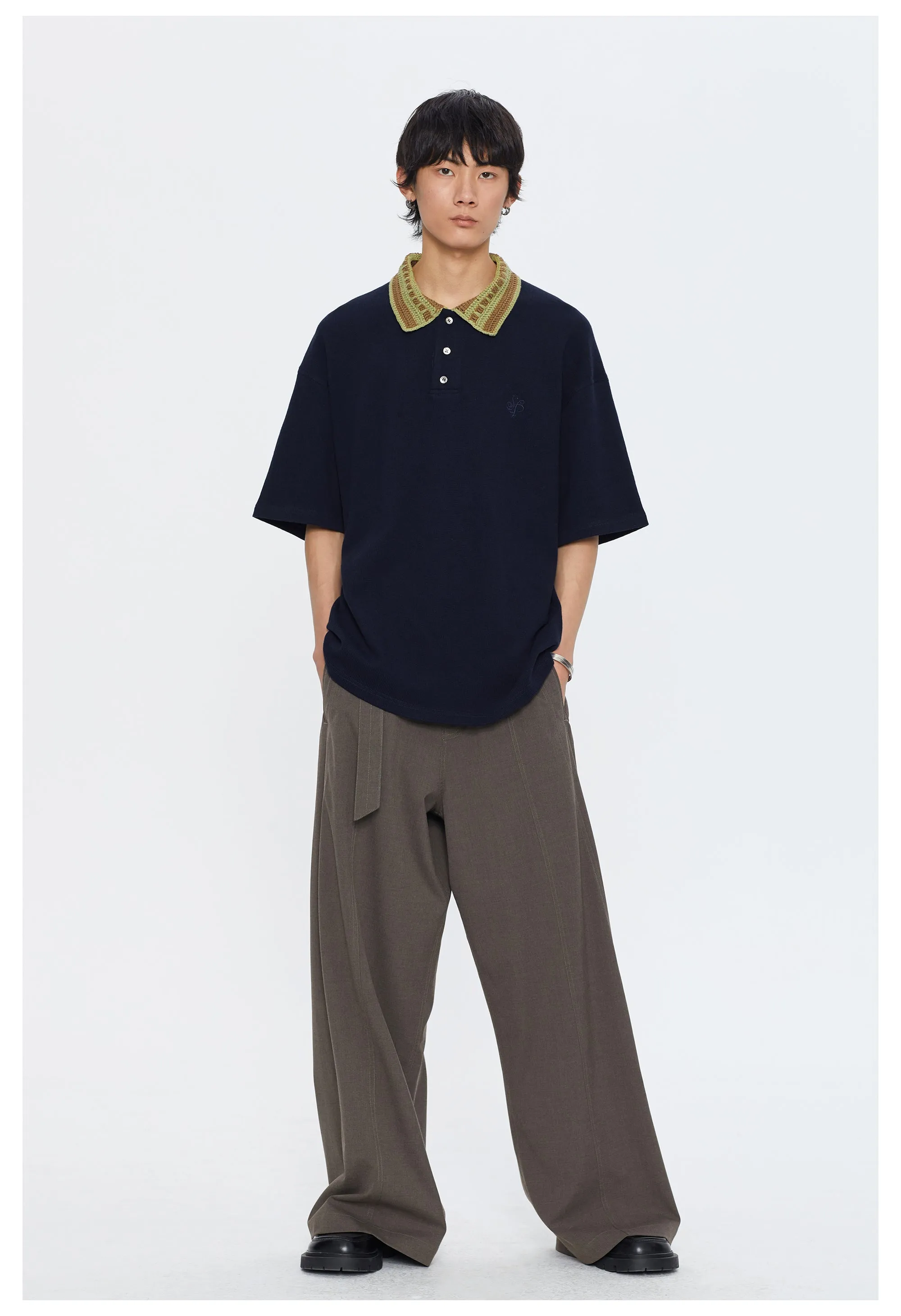 Waistband Wide Leg Casual Pants