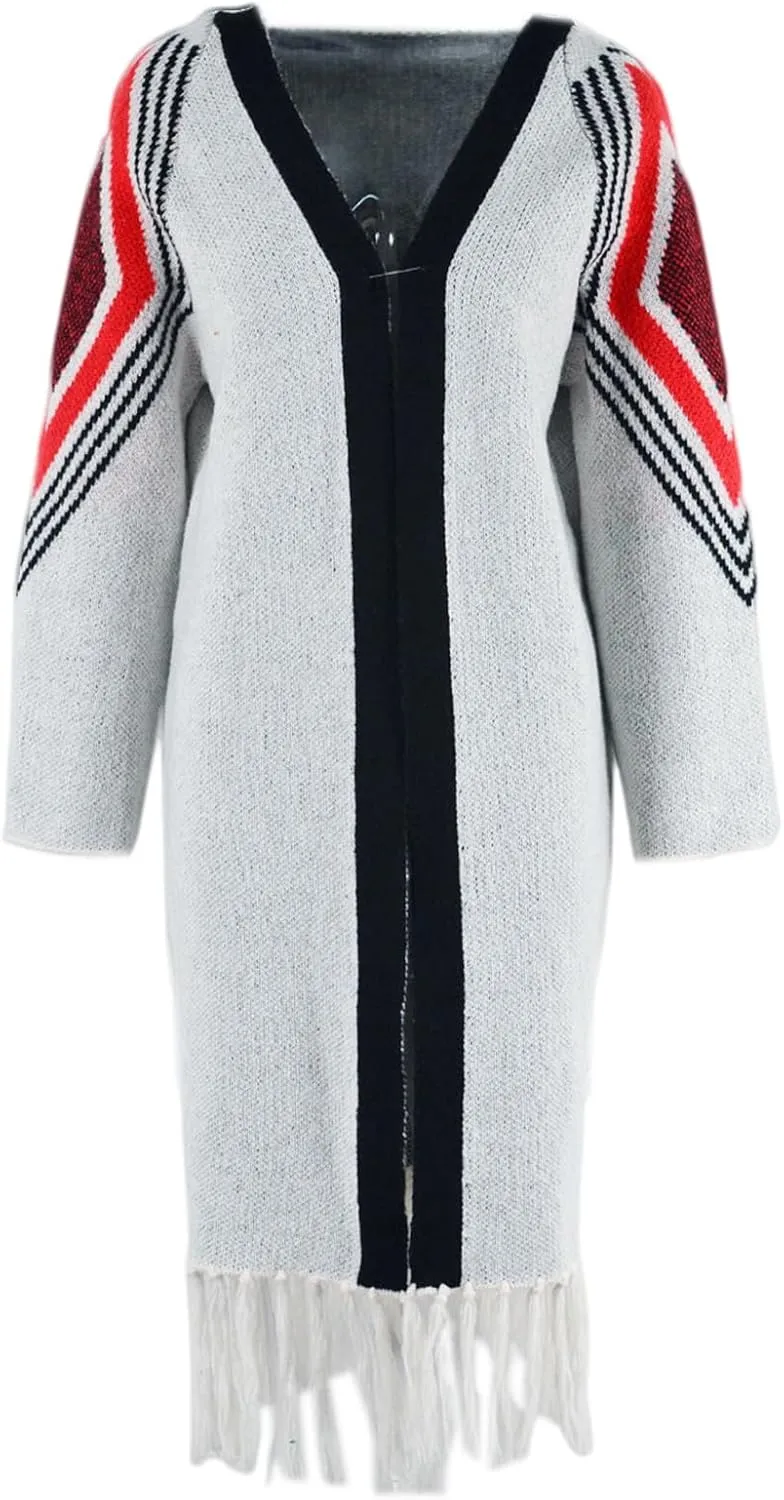 Womens Sweaters,Womens Long Cardigans Cable Knitted Open Front Oversized Tassels Outerwear Sweater Coat Knitwear