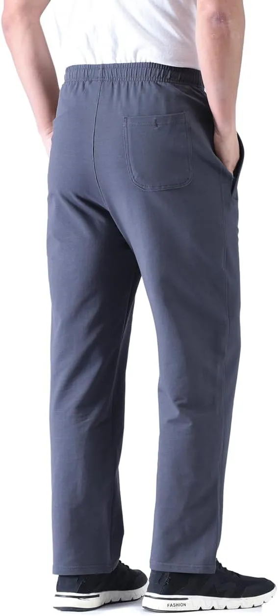 Zoulee Men's Casual Cotton Jogger Sweatpants Zipper Front Pants