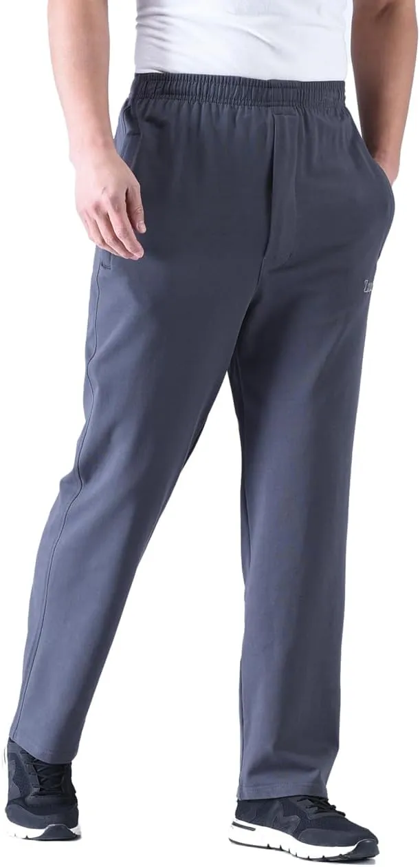 Zoulee Men's Casual Cotton Jogger Sweatpants Zipper Front Pants